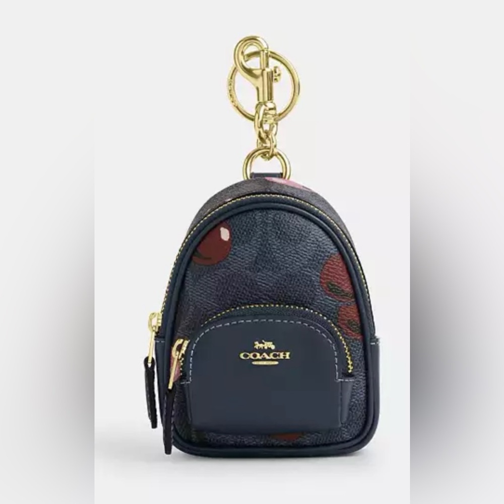 Coach Navy and Gold Women's keychain holder